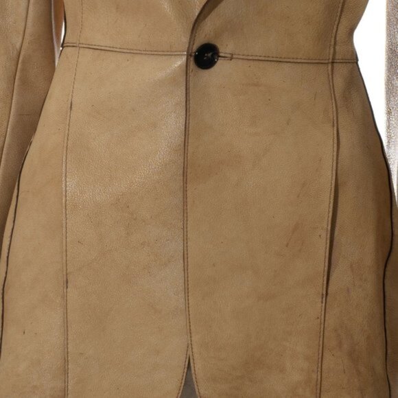 Jean Paul Gaultier Distressed Leather Blazer Jacket US sz 6 - Picture 7 of 15